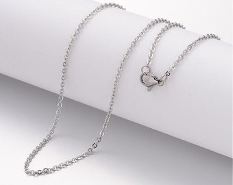 Stainless steel necklace, 45cm necklace, 50cm necklace, stainless chain, stainless jewel, stainless steel, silver necklace, 45cm chain, IN62, IN63