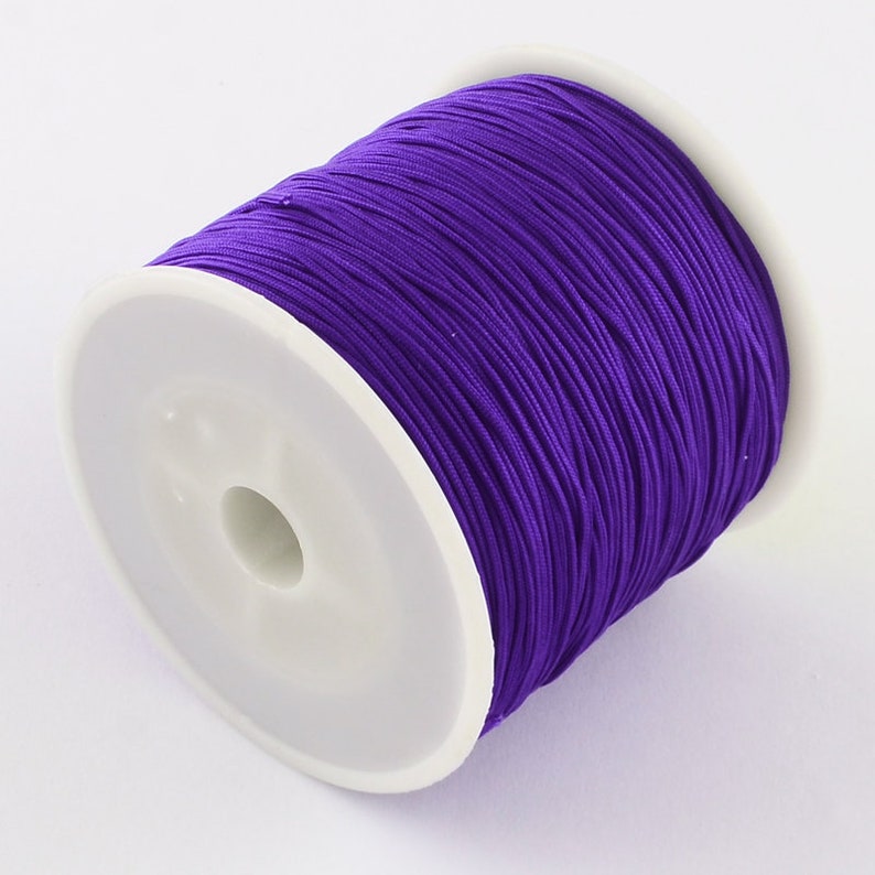 Lot de 15m de fil en nylon, fil 0,5mm, lot de 15m, fil tressé, 15 mètres de fil, fil bordeaux, caramel, bleu azur, gris, violet, rose, C223 image 6
