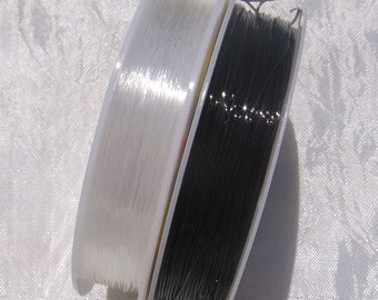 Fil de pêche, 20m, 5m, 4m, fil transparent, fil noir, fil élastique, fil stretch, fil nylon, cristal 0,5mm, fil 1mm, C15,C195,C219,C251,C252