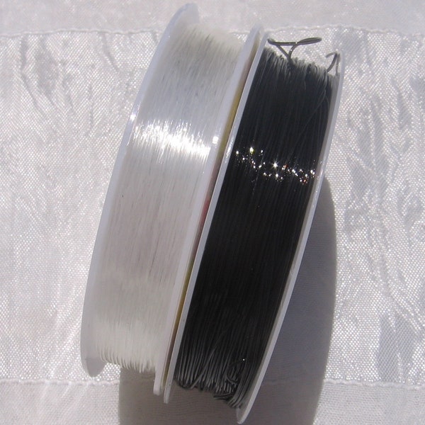 Fil de pêche, 20m, 5m, 4m, fil transparent, fil noir, fil élastique, fil stretch, fil nylon, cristal 0,5mm, fil 1mm, C15,C195,C219,C251,C252