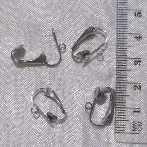Stainless steel clips, set of 4 clips, earring holders, earrings, 16mm clips, 16x12mm, stainless steel buckle, stainless steel, anti-allergy, IN67 image 3