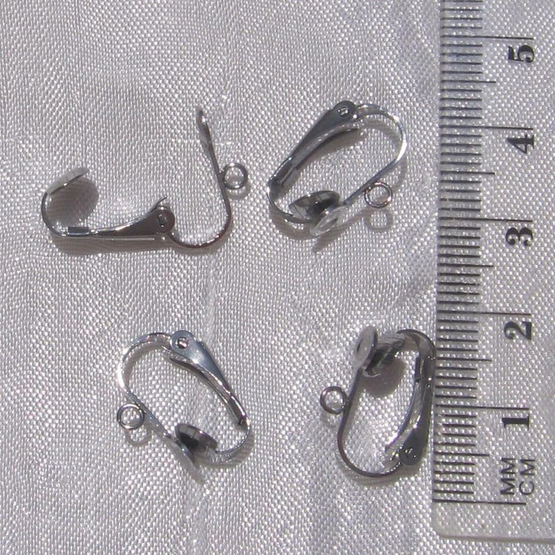 Stainless steel clips, set of 4 clips, earring holders, earrings, 16mm clips, 16x12mm, stainless steel buckle, stainless steel, anti-allergy, IN67 image 3