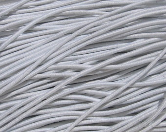 5 meters of 2mm white elastic thread, elastic thread, stretch thread, 2mm thread, white thread, round thread, 2mm white elastic cord, haberdashery, C245