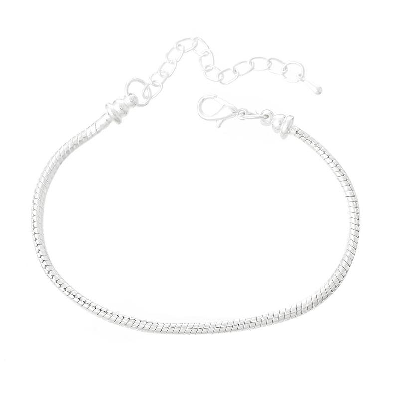 Silver bracelet, snake bracelet, diameter 3mm, carabiner clasp, additional chain, 17cm, 18cm, 19cm, 20cm, 21cm, 22cm, 23cm, G4 image 2