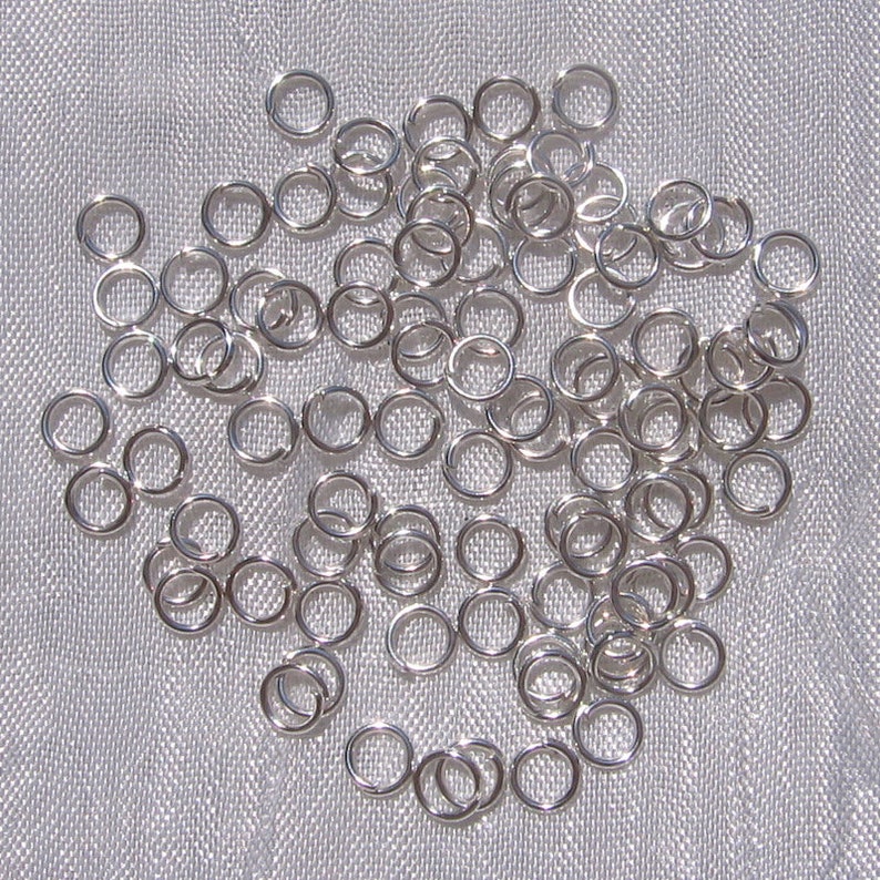 Anneaux argentés, anneaux de jonction, anneaux ouverts, métal argenté, au choix, anneaux 3mm, 4mm, 5mm, 6mm, 7mm, 8mm, breloques, A2,A54-A58 image 6