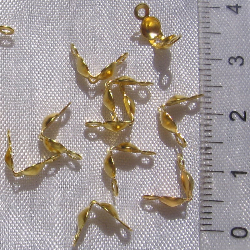 Lot De 100+ Embouts Cache-noeuds Dorés Pour Cordon - 8x4mm - Neufs