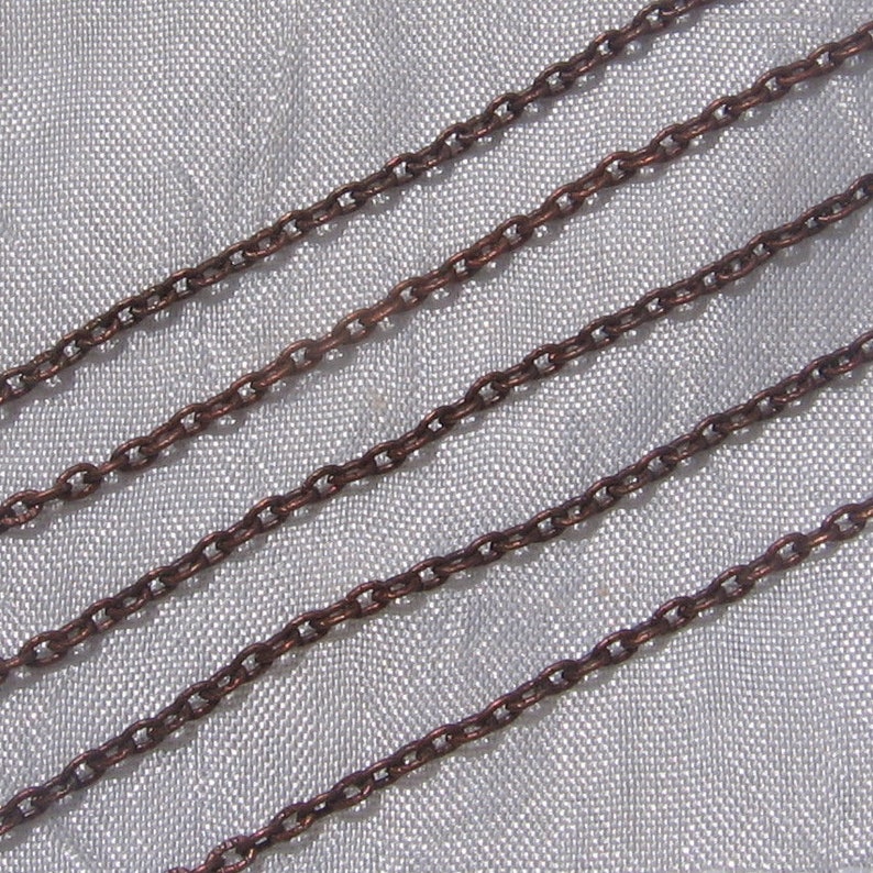 Chaine forçat, lot de 5 mètres, 500cm, maillon 3x2mm, maillon forçat, maillon cranté, argenté, doré, bronze, cuivre, C64, O173, J139, Q27 5m chaine cuivre Q27