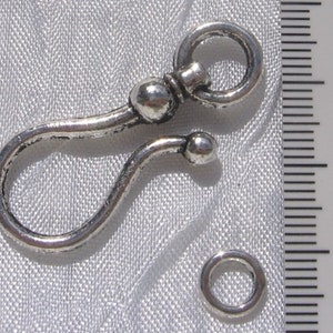 Fermoirs toggle, 2 fermoirs, fermoirs argentés, 38mmx16mm, sans nickel, plomb, cadmium, fermoir S, argenté, doré, fermoir bijoux, T18, O198 2 argenté - T18