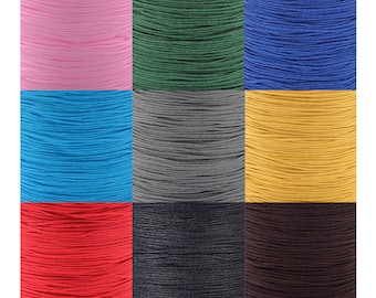 FIL NYLON, fil 0,8mm, lot de 15m, fil tressé, 15 mètres de fil, cordon tressé, rose, vert, bleu, gris, doré, rouge, noir, marron, C215