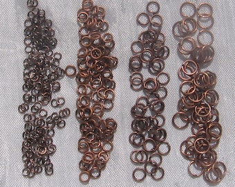 Copper jump rings, 3mm, 4mm, 5mm, 6mm, set of jump rings, connecting ring, chain ring, clasp ring, 0.7mm thickness, Q4, Q24-Q26