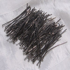 Gunmetal rods, set of 100 rods, eye nail, loop, flat head, gunmetal nail, 45mm rod, 40mm nail, gunmetal, U6, U7 100 tête plate - U7
