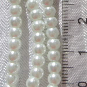 Perles blanches, perles nacrées, renaissance, bohème, verre nacré, perle bohème, perle ronde, taille au choix 4mm, 6mm, 8mm, 10mm, 12mm,RU12 image 2