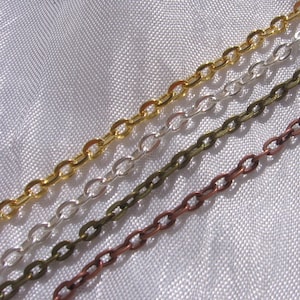 5m of chain, curb chain, curb link, 3.5mm x 2.5mm, silver chain, gold chain, bronze chain, copper chain, C153, O185, J103, Q14