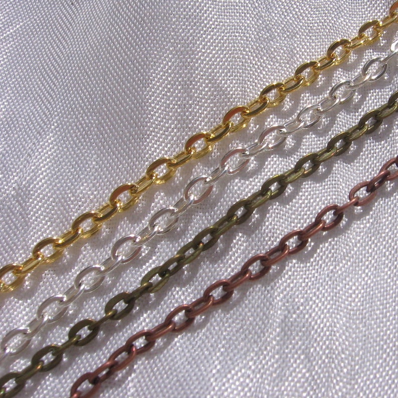 5m of chain, convict chain, convict link, 3.5mm x 2.5mm, silver chain, golden chain, bronze chain, copper chain,C153,O185,J103,Q14 image 1