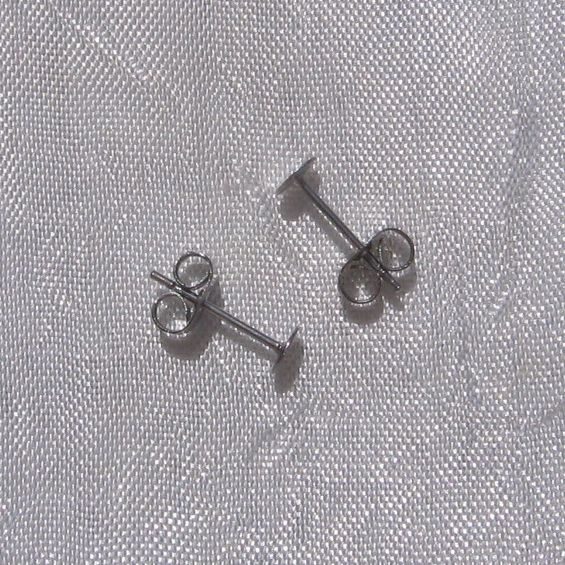 Lot de 50 clous, clous inox, supports boucles, boucles doreilles, acier inoxydable, boucles inox, 12mm, plateau 6mm, plateau 4mm, IN10 image 4