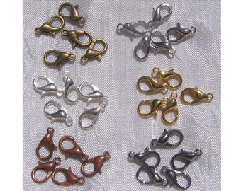 30 mosquetones, cierre de mosquetón, mosquetón de 12 mm x 6 mm, 12 mm x 6 mm, plata, platino, oro, bronce, cobre, gris plomo, M2, M7, O13, J6, Q3, U3, MU1