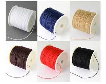 FIL NYLON, fil 0,5mm, lot de 15m, fil tressé, 15 mètres de fil, cordon tressé, fil blanc, fil noir, fil beige, fil bleu, marron, rouge, C223