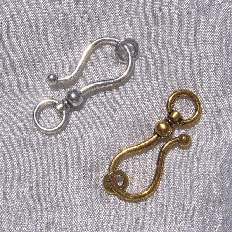 Fermoirs toggle, 2 fermoirs, fermoirs argentés, 38mmx16mm, sans nickel, plomb, cadmium, fermoir S, argenté, doré, fermoir bijoux, T18, O198 image 1