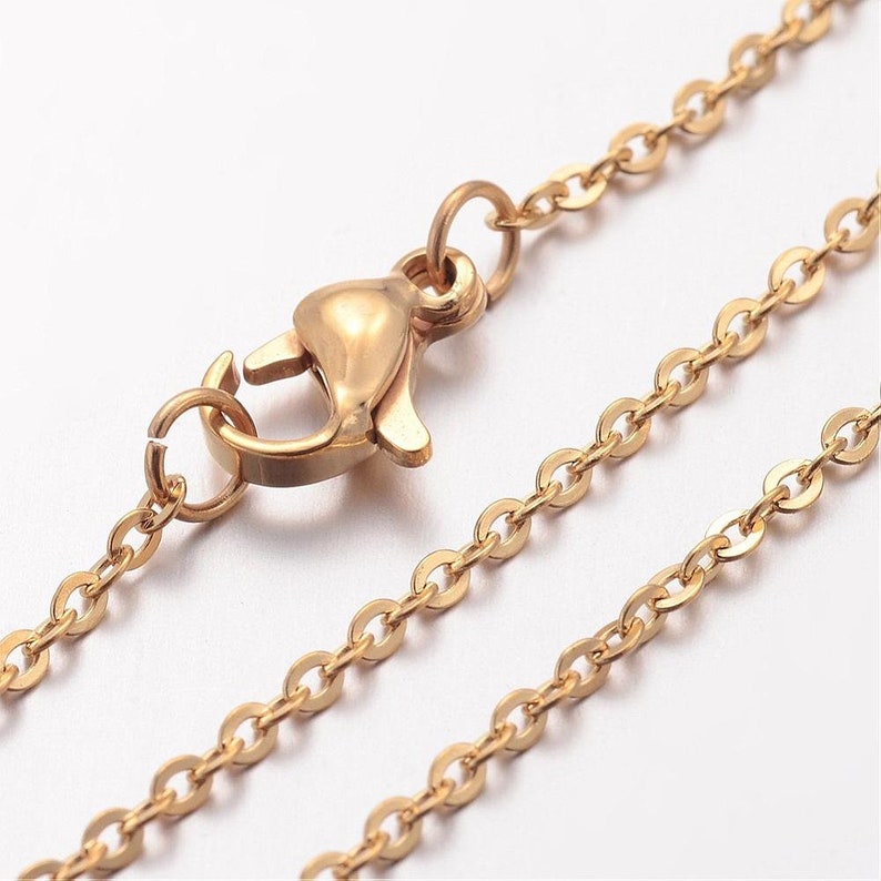 Stainless necklace, 45cm necklace, 50cm necklace, stainless chain, stainless jewelry, stainless steel, gold necklace, gold stainless steel, IX9, IX26 image 2