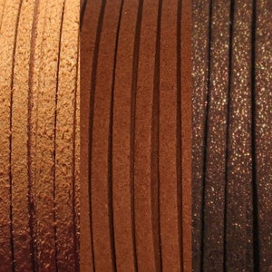 Suede yarn, 3 meter pack, 3mm yarn, 3x1mm suede cord, suede yarn, suede cord, brown yarn, caramel yarn, chocolate, C190, C256, C140