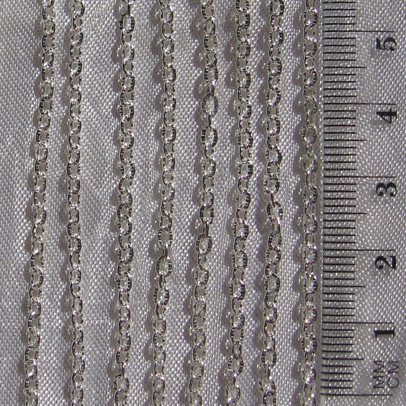 Chaine forçat, lot de 5 mètres, 500cm, maillon 3x2mm, maillon forçat, maillon cranté, argenté, doré, bronze, cuivre, C64, O173, J139, Q27 image 2