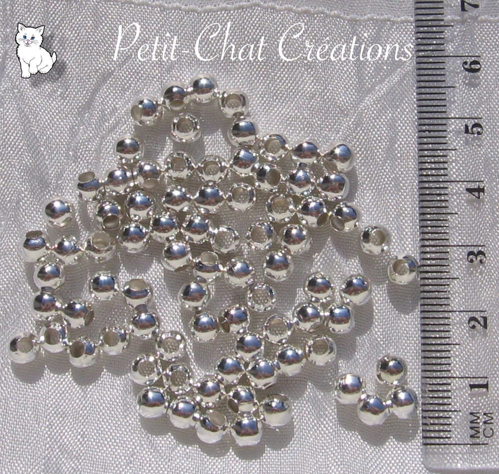 Lot De 100 Perles Rondes En Fer Doré 5mm – Perforation 2mm, Intercalaires, Neuf