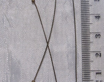 Lot De 30 Tiges à Boule En Laiton - Tête Ronde Couleur Bronze - 50 Mm X 0,6 Mm - Neuf