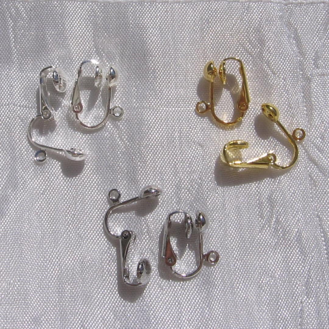 Lot De 4 Clips Pour Boucles D'oreilles Non-percées En Métal Doré - Neuf, Référence O144A