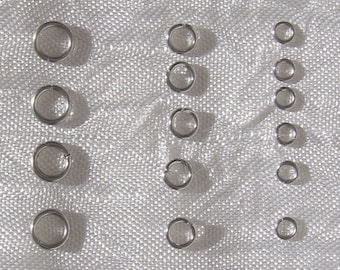 200 Stainless Steel Split Jump Rings for Charm Chain, Lobster Claw Rings, 3mm, 4mm, 5mm, 7mm, IN23-IN25, IN77