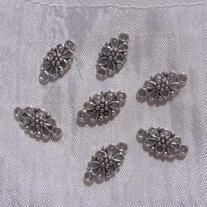 Lot of 700 silver stamped connectors, connectors with rings, 16mm connectors, 16x8mm, junction connectors, silver findings, A112