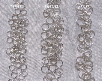 Lot von 200 RINGEN, Silberringe, Doppelringe, gebrochene Ringe, 5-mm-Ring, 6-mm-Ring, 7-mm-Ring, Charm-Kreationen,A197,A196,A158