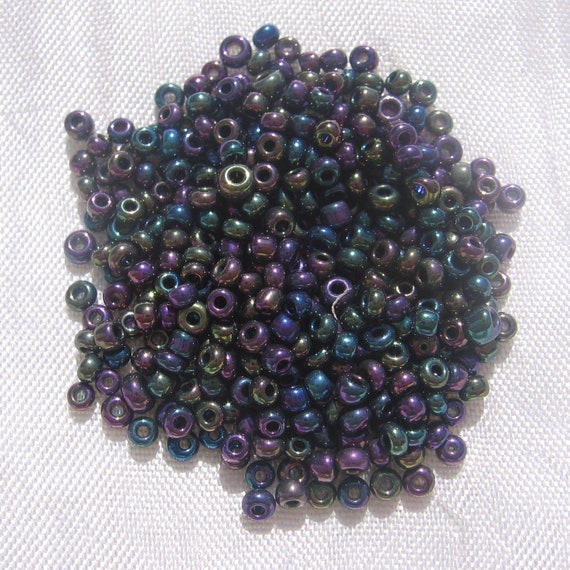 Lot of 2000 beads, surroundings, 2mm beads, 31g, black seed beads, black  beads, seed beads, black glass, glossy black, PR9