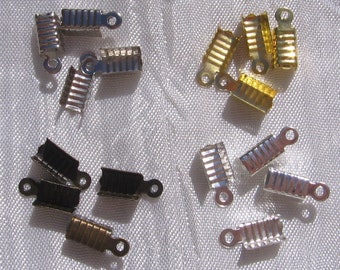 Embouts fil, lot de 100, cache noeuds, pince fil, pinces argentées, pinces dorées, pinces bronze, 12mmx6mm, AU20,A67,O105,A138,J39