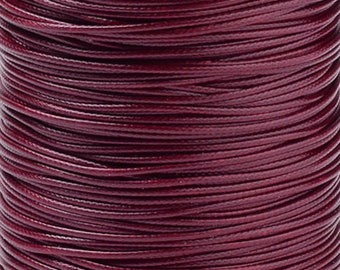 Lot de 15m, 15 mètres de fil, fil 1mm, fil polyester, fil bordeaux, fil ciré, polyester ciré, corde 1mm, corde bordeaux, fil tressé, C228G