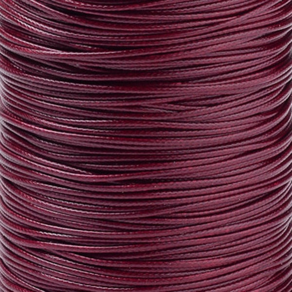 Lot de 15m, 15 mètres de fil, fil 1mm, fil polyester, fil bordeaux, fil ciré, polyester ciré, corde 1mm, corde bordeaux, fil tressé, C228G