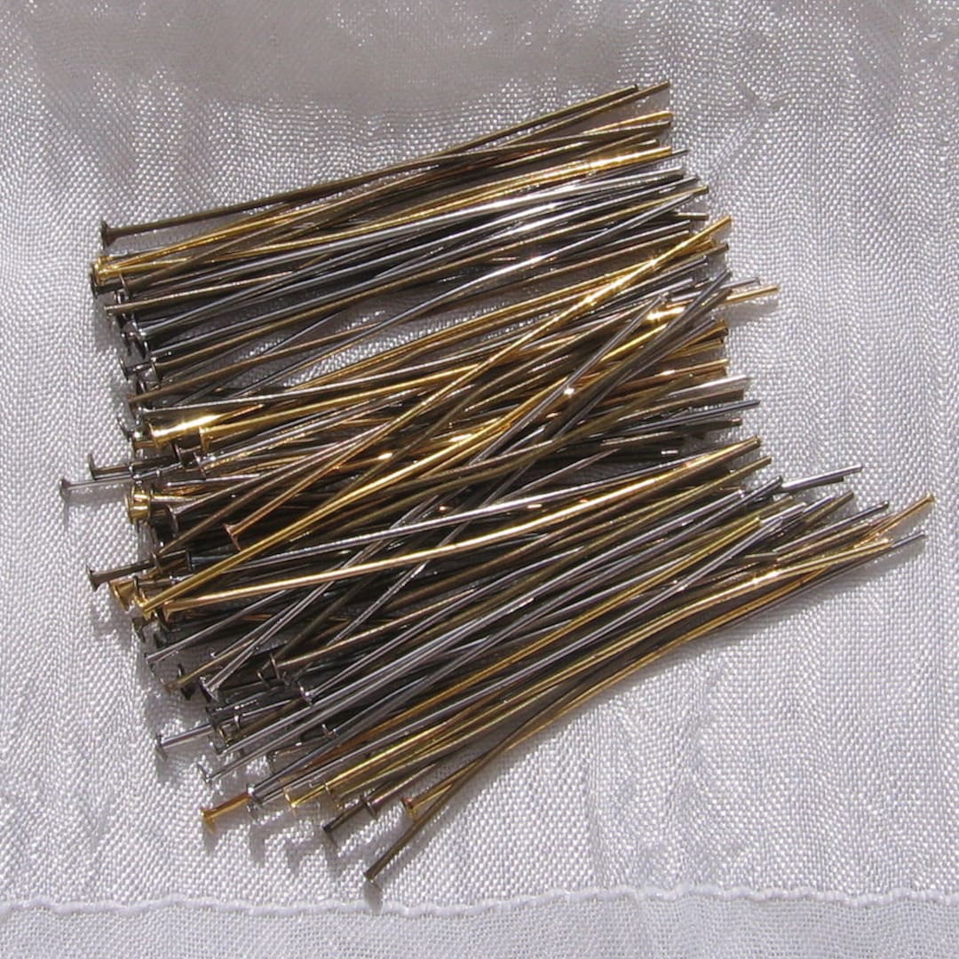 Lot De 30 Tiges à Boule En Laiton - Clous Tête Ronde Couleur Bronze, 50mm X 0.6mm - Idéal Bricolage, Décoration