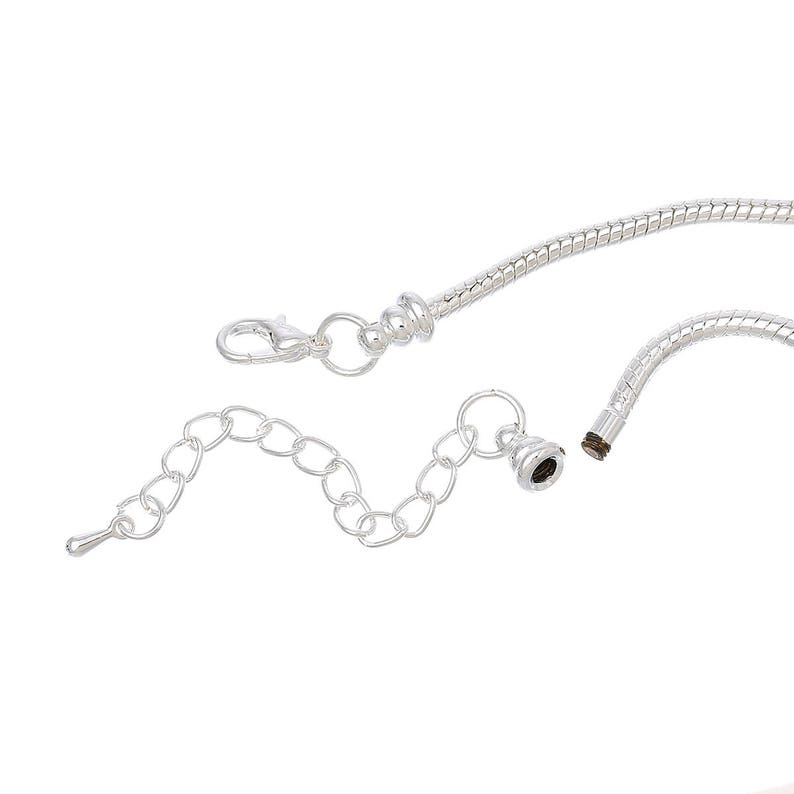 Silver bracelet, snake bracelet, diameter 3mm, carabiner clasp, additional chain, 17cm, 18cm, 19cm, 20cm, 21cm, 22cm, 23cm, G4 image 4