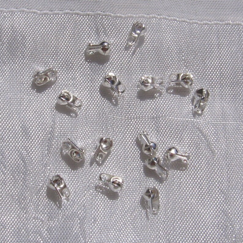 LOT DE 100 PINCES EMBOUTS CORDON RUBAN CACHE-NOEUDS GUNMETAL 8X8MM *U19