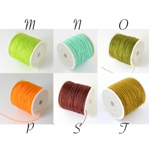NYLON WIRE, 0.5mm wire, set of 15m, braided wire, 15 meters of wire, braided cord, green wire, orange wire, khaki wire, gold wire, anise green, fluorescent, C223