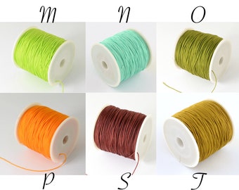 FIL NYLON, fil 0,5mm, lot de 15m, fil tressé, 15 mètres de fil, cordon tressé, fil vert, fil orange, fil kaki, fil doré, vert anis,fluo,C223