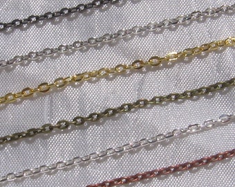 Lot of 5m, cable chain, 3mmx2mm, nickel-free, cable link, silver chain, gold, bronze, copper, gunmetal, C154, C152, O106, J1, Q18, U23