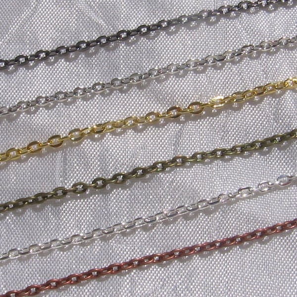 Lot of 5m, cable chain, 3mmx2mm, nickel-free, cable link, silver chain, gold, bronze, copper, gunmetal, C154, C152, O106, J1, Q18, U23