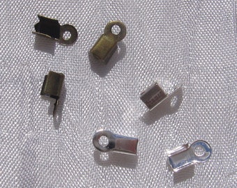 100 wire ends, wire knot covers, filigree ends, lace ends, metal clips, silver-plated metal, bronze-plated metal 9mm x 4mm *A145 *J129