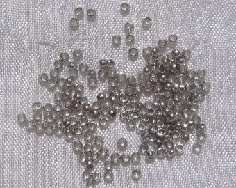 Lot de 300 perles à écraser, perles 2mm, à écraser, perles argentées, argenté-platine, perles rondes, laiton, sans nickel, A216,