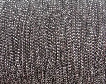 Cadena de acero inoxidable de 5 m, acero inoxidable 304, cadena de eslabones de 1,8 x 1,2 x 0,4 mm, cadena de acero inoxidable, cadena de acero, IN97