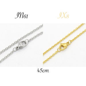 Stainless steel necklace, 45cm necklace, stainless chain, stainless jewelry, stainless steel, silver necklace, gold necklace, 45cm chain, IX8, IN61