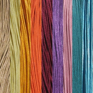Lot de 10m de fil, fil coton ciré, fil 1mm, fil coton 1mm, fil marron, fil beige, fil orange, fil rose, fil turquoise, fil violet, bordeaux image 1