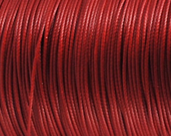 Lot de 15m de fil, fil polyester, polyester ciré, fil 1mm, fil tressé, fil rouge, rouge foncé, bordeaux, 15m de fil, polyester rouge, C38.1