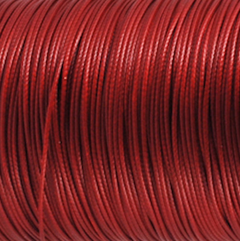 Lot de 15m de fil, fil polyester, polyester ciré, fil 1mm, fil tressé, fil rouge, rouge foncé, bordeaux, 15m de fil, polyester rouge, C38.1 image 1