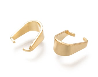 Lotto di 20 ganci in acciaio inossidabile dorato 8x7mm placcato oro 18K a clip per creare collane di bigiotteria collane lunghe *IX46